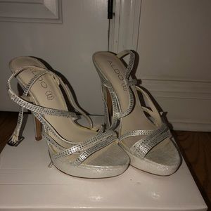 ALDO Strappy Silver Heel